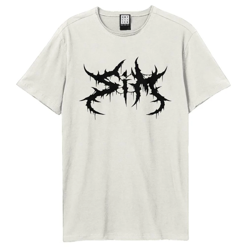 Image of Amplified Amplified Men SiM Logo T-Shirt in White Size: X-Small White XS Male 5063574976541