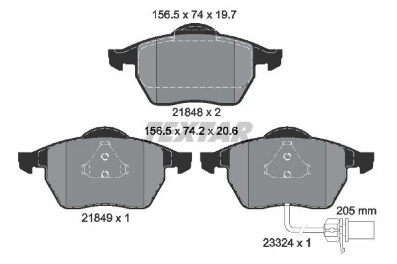 Image of Brake pad set TEXTAR 2184903