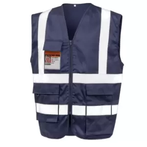 Image of WORK-GUARD by Result Unisex Adult Heavy Duty Security Vest (XXL) (Navy Blue)