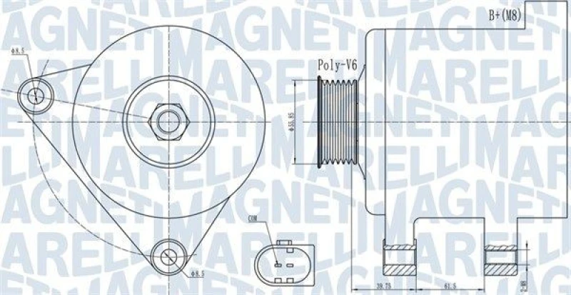 Image of MAGNETI MARELLI Alternator MAGNETI MARELLI 063731910010