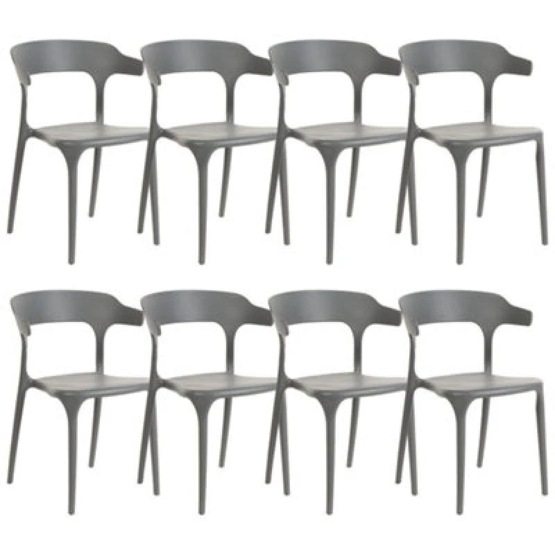 Image of Beliani Set Of 8 Dining Chairs Gubbio Grey