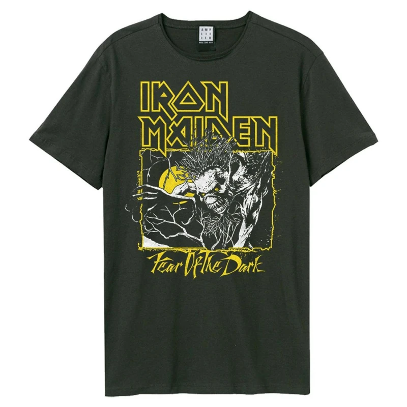 Image of Amplified Amplified Men Fear Of The Dark Iron Maiden T-Shirt in Charcoal Size: X-Small Charcoal XS Male 5063377359299