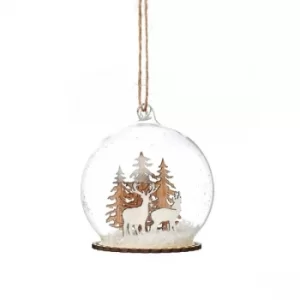 image of Sass & Belle Stags in Snow Mini Dome Bauble