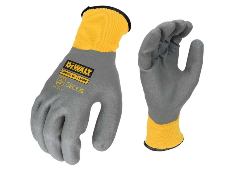 Image of DEWALT Power Tools Water Resistant Grip Gloves - L (Size 9) DPG35L EU
