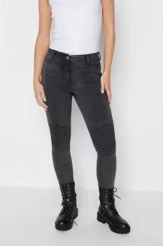 image of Petite Skinny Biker Jeans