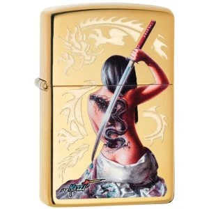 Image of Zippo Mazzi Dragon Lighters High Polish Brass
