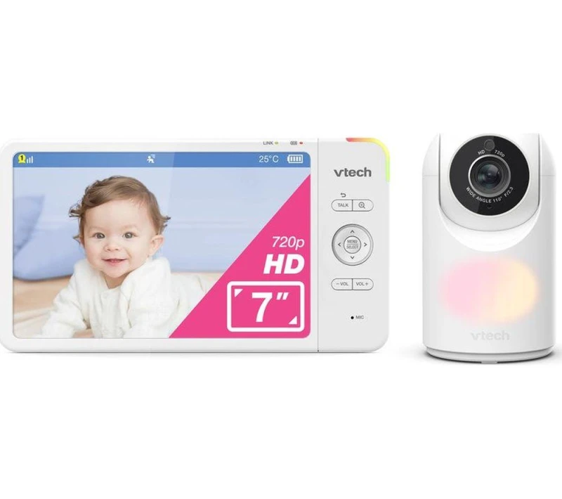 Image of VTECH VM7367HD 7" LCD Screen Smart Video Baby Monitor - White 4897027126501