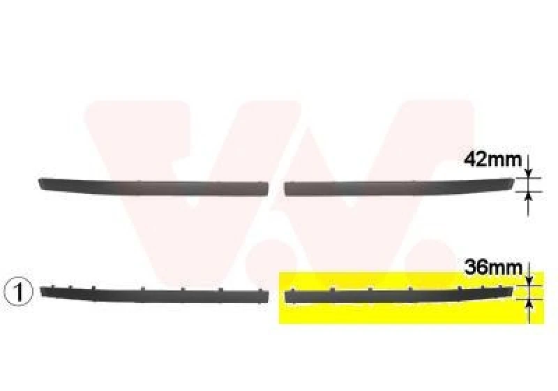 Image of VAN WEZEL Bumper moulding VAN WEZEL 0639483