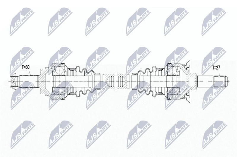 Image of NTY NPW-BM-085 Drive shaft Automatic Transmission, Rear Axle Left Drive Shaft (13)