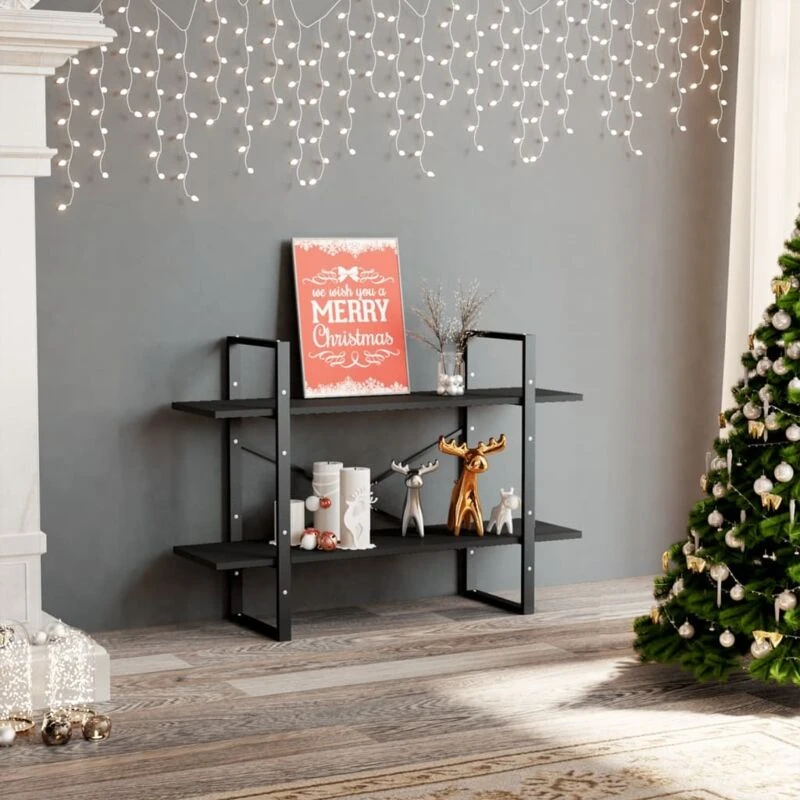 Image of VIDAXL Vidaxl - 2-Tier Book Cabinet Grey 100x30x70cm Engineered Wood 8720286567593