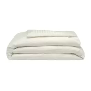 image of Belledorm 540 Thread Count Satin Stripe Duvet Cover Set (Superking) (Ivory)