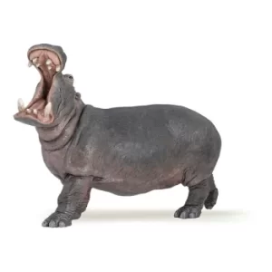 image of PAPO Wild Animal Kingdom Hippopotamus Toy Figure, Three Years or Above, Grey (50051)