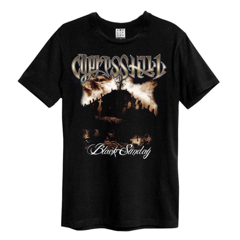 Image of Amplified Amplified Men Black Sunday Cypress Hill T-Shirt Size: X-Small Black XS Male 5063852065479