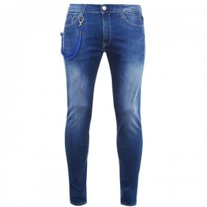 Image of Replay Titanium Stretch Slim Fit Jeans - Medium Blue 009