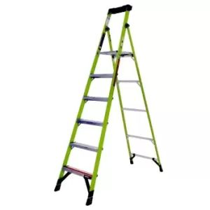 image of 6 Tread Mighty Lite Hiviz GRP Fibreglass Step Ladder