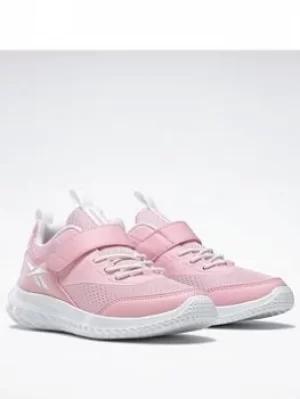 Image of Reebok Rush Runner 4 Shoes, Grey/Silver/Pink, Size 1