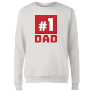 Image of Number 1 Dad Womens Sweatshirt - White - 3XL