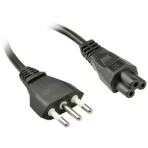 image of LINDY Current Cable [1x Italy plug - 1x C5 Mickey Mouse socket] 2m Black