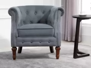 image of Birlea Freya Grey Velvet Fabric Chair