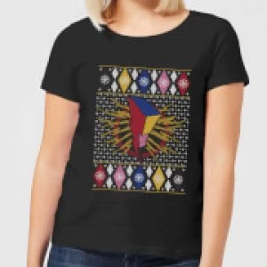 Image of Power Rangers Womens Christmas T-Shirt - Black