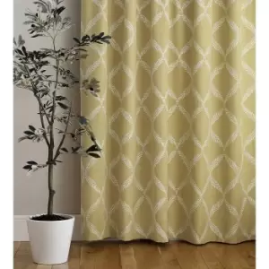 Image of Paoletti Olivia Pencil Pleat Curtains (46in x 72in) (Citrus Yellow)