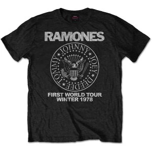 image of Ramones - First World Tour 1978 Unisex Large T-Shirt - Black