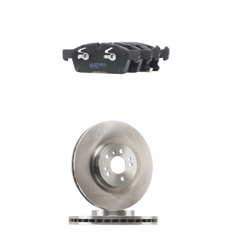 Image of RIDEX 3405B2663 Brake disc and pads set Front Axle, Brake Disc Type: internally vented, with acoustic wear warning Brake Set,disc brakes (3405)