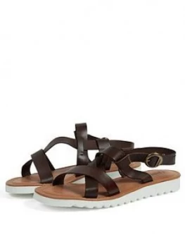 Image of Barbour Sandside Flat Sandal - Chocolate, Chocolate, Size 6, Women