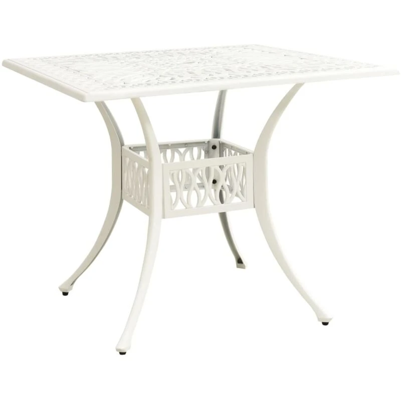 Image of VIDAXL Garden Table White 90x90x73cm Cast Aluminium Vidaxl 8720286205938