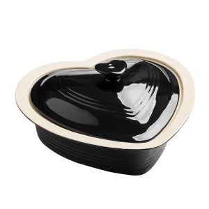 image of Premier Housewares Amour Heart Shape Stoneware Oven Dish - Black