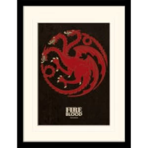 image of Game of Thrones Targaryen Mounted 30 x 40cm Print