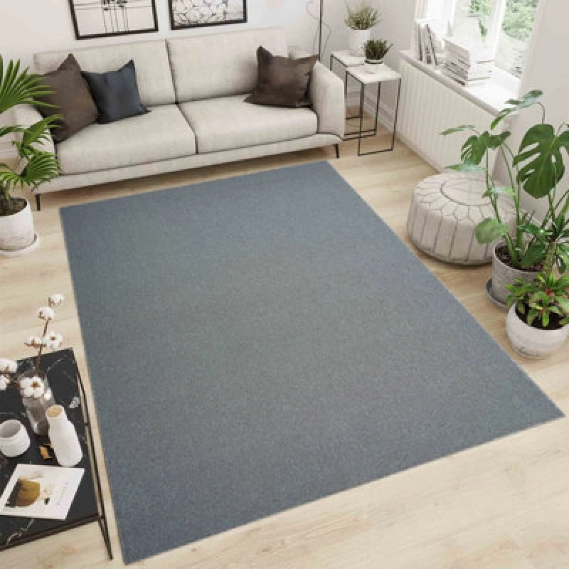 Image of Simple Low Pile Modern Tufted Area Rugs For Living Room With Felt Backing Silver 120X170 Cm