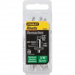 Image of Stanley Aluminium Pop Rivets 5mm Medium Pack of 15