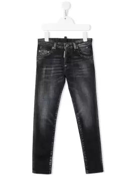 Image of DSQUARED2 KIDS Logo Patch Skater Jeans Black