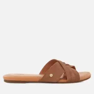 image of UGG Womens Kenleigh Suede Mules - Chestnut - UK 3