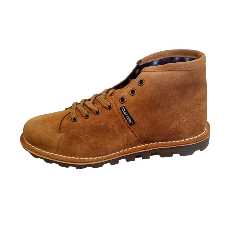 Image of Grafters Womens Heritage Suede Monkey Boots in Tan Size: 4 Tan Female 4