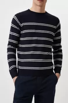 Image of Stripe Knitted Crew Neck Jumper