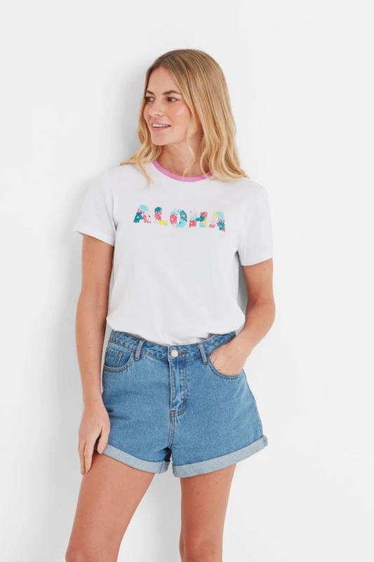 Image of TOG24 Womens 'Susan' 100% Cotton Supersoft T-Shirt in White Size: 10 White Female 10