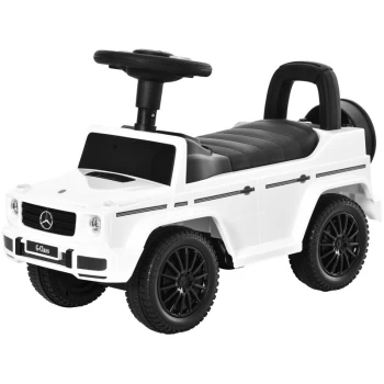 image of Kids Toddler Licensed Mercedes-Benz G350 Ride-On w/ Horn Storage White - Homcom