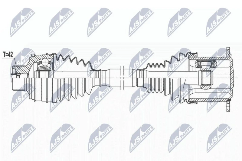 Image of NTY NPW-AU-037 Drive shaft Manual Transmission, Front Axle Right Drive Shaft (13)