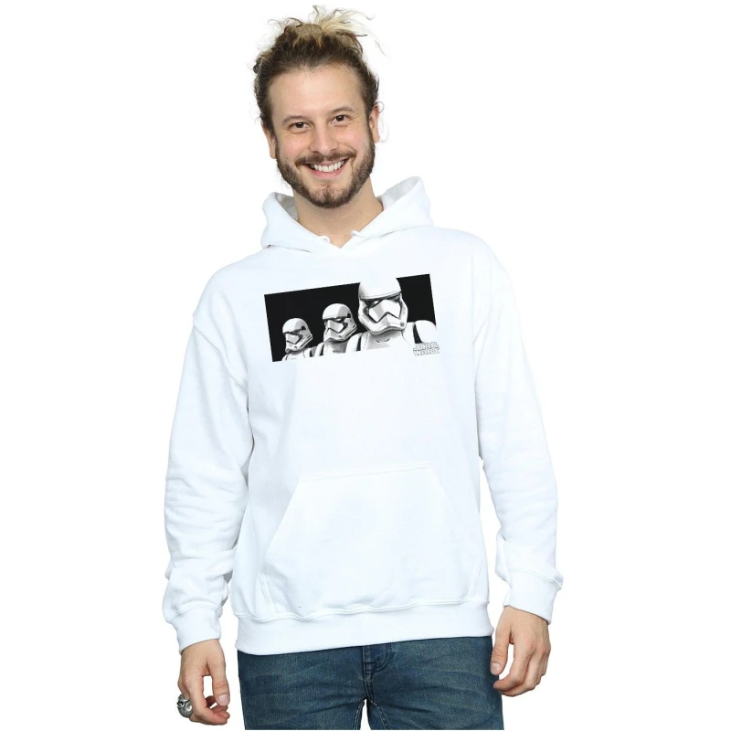 Image of Disney Men Star Wars The Rise Of Skywalker Troopers Band Hoodie in White Size: Small White S Male 5059400162950