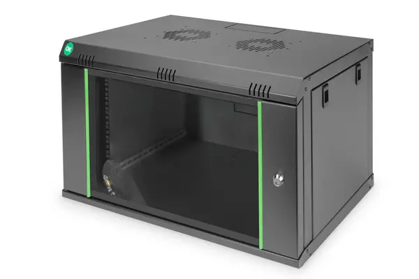 Image of Digitus DN-19 07-U-EC-SW 19 wall cabinet (W x H x D) 600 x 416 x 450 mm 7 U Black (RAL 9005) DN-19 07-U-EC-SW
