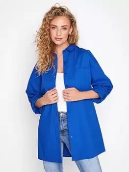 image of Long Tall Sally Cobalt Oversized Shirt, Blue, Size 12, Women