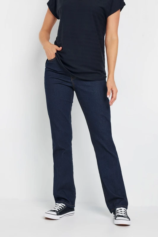 Image of Long Tall Sally Womens Tall Straight Leg Jeans in Dark Indigo Size: 22L Dark Indigo Female 22L