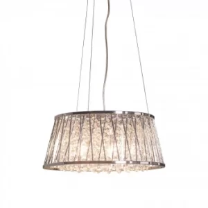 Image of 5 Light Pendant Chrome, Crystal (K5) Detail, G9