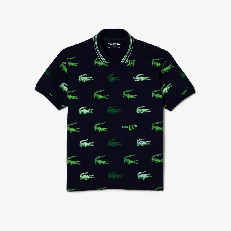 Image of Lacoste Mens Short-Sleeve Performance Polo Shirt Navy Blue male XS