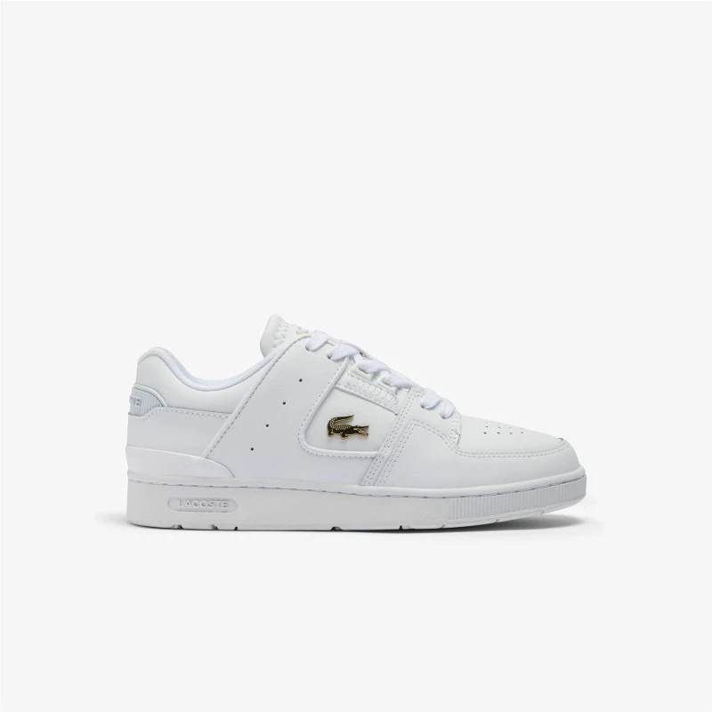 Image of Lacoste Court Cage Trainers White Gold female UK 4