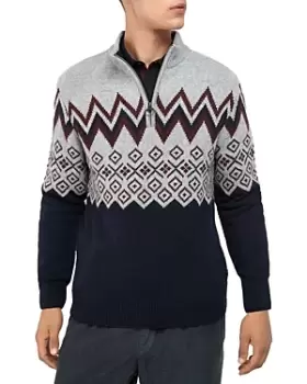 image of Barbour Kilpin Fair Isle Half Zip Mock Neck Sweater