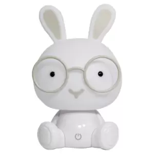 image of Bunny Integrated LED Childrens Table Lamp, White