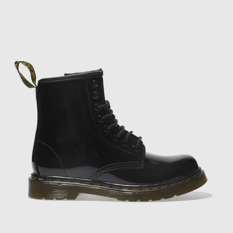 Image of Dr. Martens Kids 1460 Junior Patent Leather Ankle Boots Black Baby 28 (10);35 (2.5 to 3);34 (2);33 (1);32 (13.5);30 (11.5);29 (11)